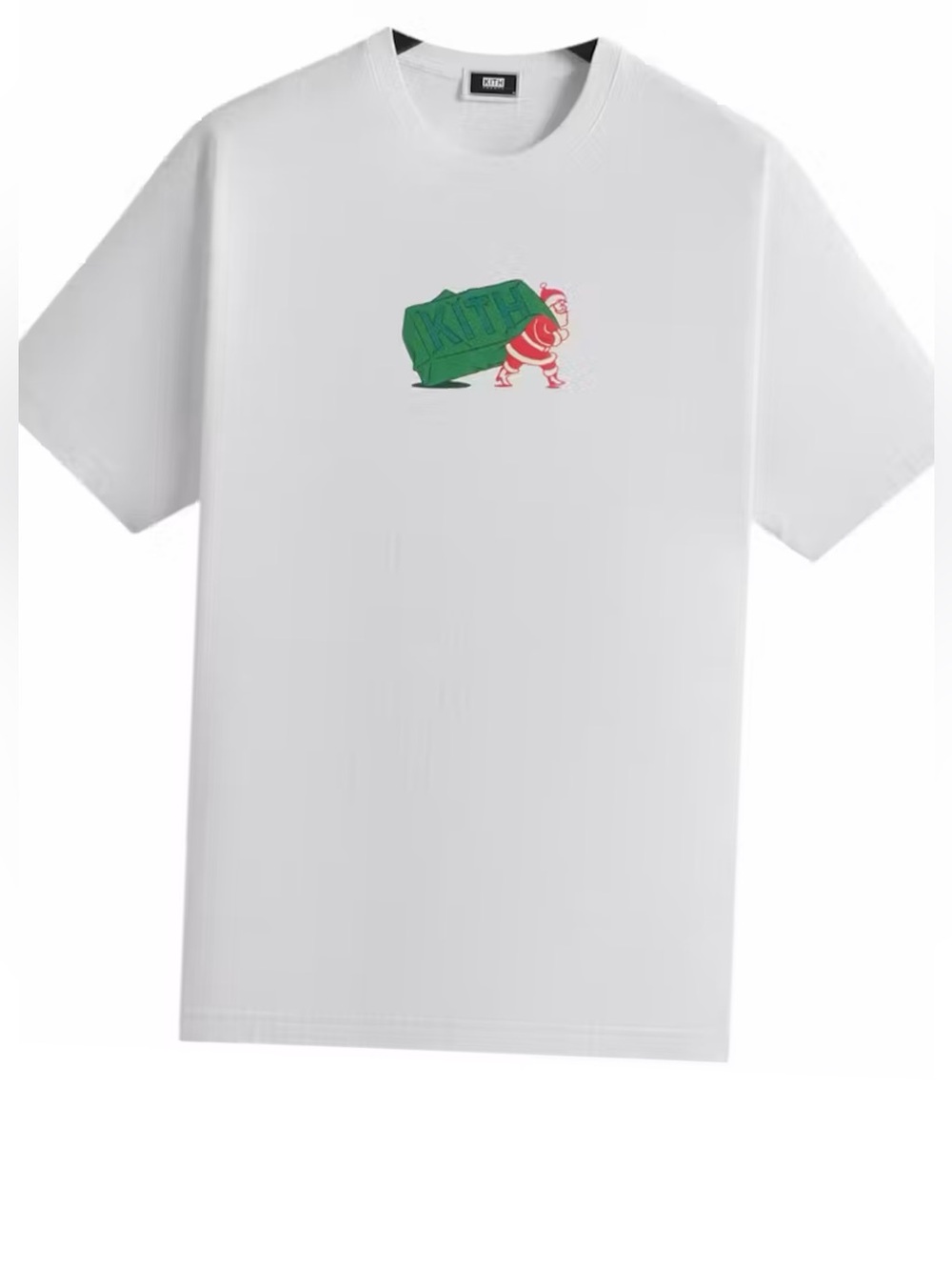 Kith White Tee with Green Block and Red Character